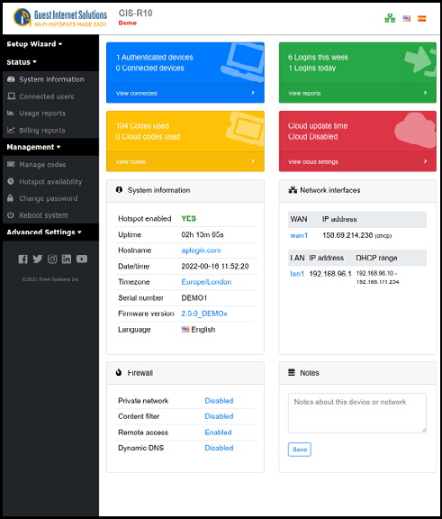 GIS Cloud Dashboard Page